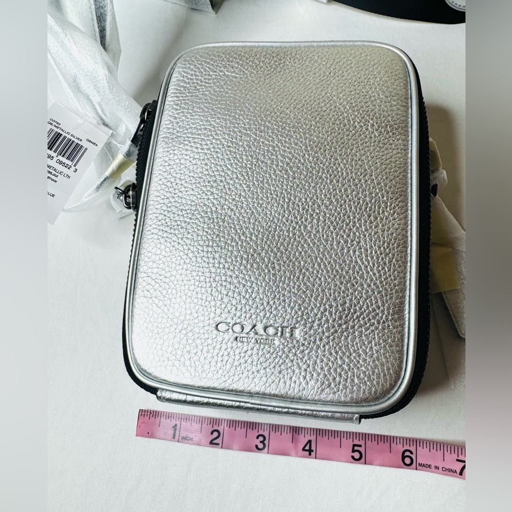 Coach Stanton Crossbody Silver Metallic Men's Bags NWT - Picture 6 of 15
